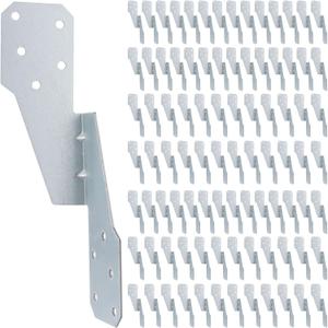 100 Pack Hurricane Straps Brackets, Heavy Duty Hurricane Ties with Black Powder-Coated, Hurricane Straps Trusses/Rafters Ties Brackets Joist Hangers for Wood, Shed, Roof