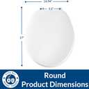 Bemis 70 Durable Plastic Toilet Seat, Round, White