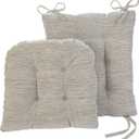 Klear Vu Omega Non-Slip Rocking Chair Cushion Set, Assembled in USA, Thick Padding & Tufted Design, Includes Seat Pad & Back Pillow with Ties, 17x17 Inches, 2-Piece Set, Saltbox Gray