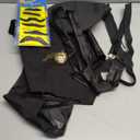 Foaincore 1920s Mens Costume Accessories Set Roaring 20s Costume, Vest, Vintage Pocket Watch, Pre Tied Bow Tie (Large, Black)