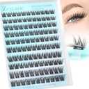Wispy Self Adhesive Eyelashes Natural Self Adhesive Lash Clusters D-Curly Pre Glued Eyelash Extensions Reusable Wispy Cluster Lashes No Glue Needed Individual Lashes Natural Look 10-16MM by Zegaine
