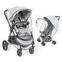 Universal Clear Stroller Rain Cover, No-Zip Waterproof Stroller Cover - Food Grade EVA & Frosted PVC, Baby Travel Weather Shield, Breathable Rain Cover for Most Single Strollers, Black