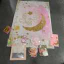 Over the Moon Baby Shower Decorations – 127 PCs Moon Themed Baby Shower Party Supplies with Backdrop, Balloon Garland, Cake Topper, Tablecloth, Sash, Poster, Banner