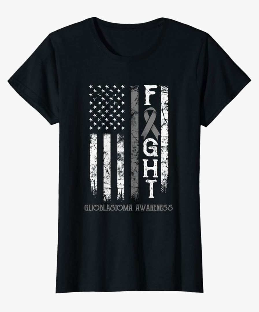 Glioblastoma Warrior US Flag T-Shirt, XL