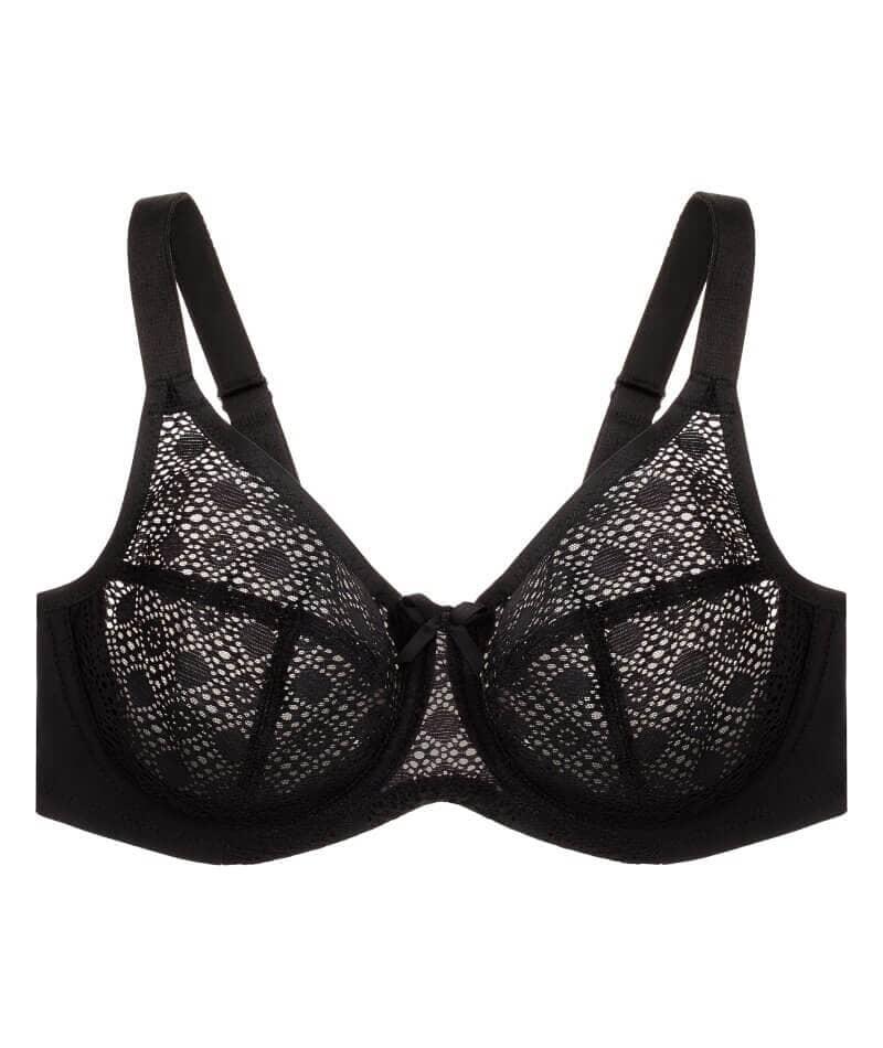 Glamorise Lace Comfort WonderWire Bra - Black 38I
