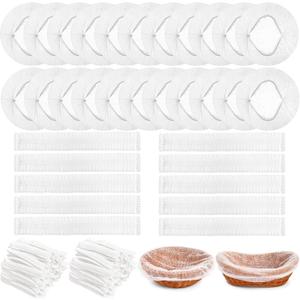 Suwimut 500 Pack Disposable Banneton Liner Bread Proofing Basket Covers, Non-Stick Bread Bowl Liners for Sourdough, Rising Dough, Elastic Baking Cloth Prevents Dough from Sticking to Basket