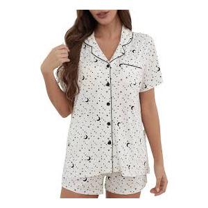 HNG Pajama Sets for Women 2 Piece PJ Sets Short Sleeve Lounge Set Fashion Sleepwear XS-3XL
Large