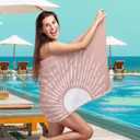 Pink Boho Beach Towel 30x60 Inch, Minimalist Abstract Mid Century Modern Boho Sunshine Oversized Bath Pool Swim Towels Blanket for Bathroom Travel Swimming Camping Picnic Sport