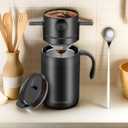 Camping Pour Over Coffee Maker Set- 16oz Portable Single Serve Maker with Reusable Filter Kit for Camping,Stainless Steel Coffee Maker for Travel,Backpacking,Office & Home & Outdoor Use