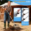 12inch Large Metal Chicken Poop Scooper for Sand with Ergonomic Grip, Adjustable Angle 2 in 1 Chicken Coop Scoop & Rake (39-66"), Stainless Steel Litter Sifting Shovel Chicken Coop Cleaning Tool, Farm