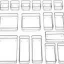 SMARTAKE 16-Piece Drawer Organizer with Non-Slip Silicone Pads, 5-Size Desk Storage Tray for Makeup, Jewelries, Utensils in Bedroom Dresser, Office and Kitchen, Clear
Amazon's Choice