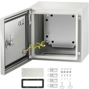 VEVOR NEMA Steel Enclosure, 8" x 8" x 6" NEMA 4X Steel Electrical Box, IP66 Waterproof & Dustproof, Outdoor/Indoor Electrical Junction Box, with Mounting Plate