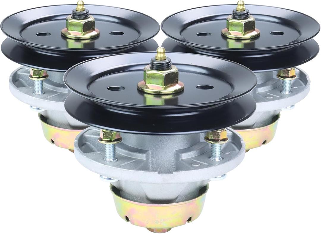 3 Pack AM144377 Spindle Assembly with M131814 Pulley Replaces AM144377 John Deere Spindle Kit, AM131680, AM135349, AM124498 for John Deere X320, GT235, X500, X300, X534, GX345, X530 48" Decks