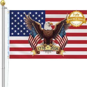 250th Anniversary USA Flag, Double Sided 3 Ply 3*5 ft, American 250th Flag for Outside, Heavy Duty, Patriotic Flags, 4th of July Decorations, 250th Birthday Flag, 1776 Flags with Grommets (Style 2)