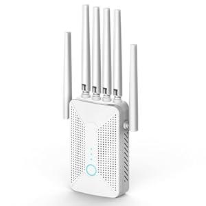 WiFi Extender Signal Booster for Home with 6 Antennas, Stable & Powerful up to 9995 Sq.ft for 60+ Devices, Internet Booster, WiFi Repeater & Wireless Access Point, Easy Setup