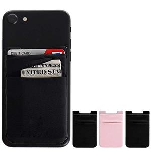 Cell Phone Stick on Wallet, Credit Card & Business Card & Id Holder (3 Packs) Compatible with iPhone, Android and Most Smartphones (Black+Black+Pink) Pack of 5