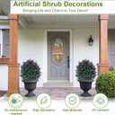 Outdoor Artificial Plants Lavender, UV Resistant Fake Bushes Topiary Boxwood Tree Balls with Ground Spikes for Indoor and Outdoor Porch Yard Farmhouse Terrace Greenery Decoration