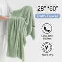 Luxury Bath Towels Set - 12 Piece (4 Large Bath Towels,4 Hand Towels,4 Washcloths), 100% Microfiber,Extra Absorbent Super Soft & Quick Dry,Complete Family Pack for Bathroom Gym Pool,Green