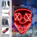 2 x KZATVECY Halloween LED Purge Mask for Adults Scary Light Up Mask for Men Women Cosplay Costume Masquerade Parties Gift (Red)
