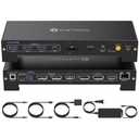 USB C KVM Docking Station Switch 3 Montors 2 Computers with 100W PD Supply Hybrid Displayport and HDMI KVM Triple 4K60Hz or Dual 4K144Hz Extended Display for Laptop and PC Share 15 in 1 Dock