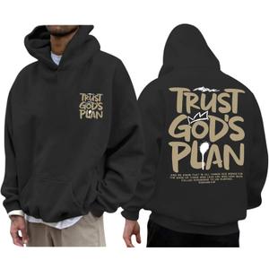 Christian Hoodies for Men Jesus Hoodie Religious God Sweatshirts Faith Bible Verse Sweatshirt Inspirational Pullover (XX-Large, Black)
