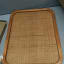 13" x 17" Bulletin Board, Round-Edged Rectangle Cork BoardWooden Frame with Boho Style Rattan Wall Organizer,3343Teng