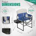 SUNNYFEEL Oversized Camping Directors Chair, Portable Folding Lawn Chairs for Adults Heavy Duty with Side Table,Pocket for Beach, Fishing,Picnic,Concert,Tailgating, Outdoor Foldable Camp Chair