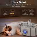 Cat Water Fountain Stainless Steel 108oz/3.2L, APAUK Automatic Pet Fountain Dog Water Dispenser with Water Level Window, Quiet Cat Fountain for Drinking, Inside with Replacement(1 Filter&1 Sponge)