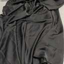 Outoshe Women's Satin High Waisted Maxi Skirts Hidden Elasticized Waistband A Line Long Skirt Black, 2XL