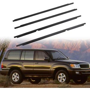Car Outer Door Window Moulding Trim Weatherstrip Seal Belt Compatible with Toyota Lexus Vehicle 1998-2007 Land Cruiser 100 Series LX450, Replace#75710-60061 75720-60061 75730-60041 75740-60041