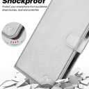OCASE for iPhone 17 Pro Detachable Wallet Case with Card Holder, 2 in 1 PU Leather Flip Folio with RFID Blocking Stand Wrist Strap Shockproof Phone Cover 6.3 Inch 2025, Silvery