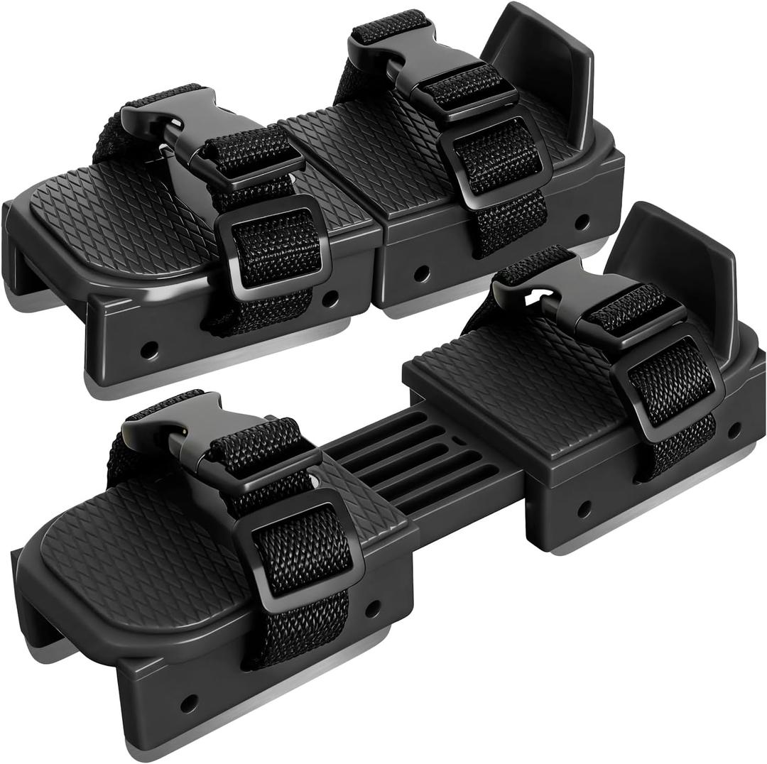 Nattork Adjustable Little Kids Ice Skates with Double Runner for Beginners Toddlers Ice Hockey Skates Strap Fastening Comfortable (Black)