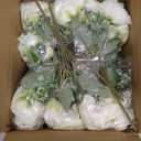 12 Bundles Peonies Artificial White Flowers Bouquet, Lifelike Silk Fake Peonies with Stems for Home Table Centerpieces, Wedding, Party & DIY Bridal Floral Arrangements (White)