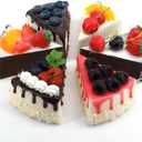 [6-Pack] Faux Slice Cake - Artificial Desserts Replica for Kitchen and Bakery Shop Display (Multi)