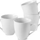 19 Oz Large White Coffee Mugs Set of 4 Ceramic Coffee Cups Porcelain Mug Set with Handles for Home Office Hotel to Serve Latte Hot Tea Cappuccino Mocha Cocoa Milk Halloween Drinks, Dishwasher Safe
