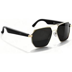 2026 Ai Smart Glasses, Ai Real-Time Translation with 164 Languages, Classic Pilot Sunglasses, Equipped with Voice Assistant/Ai Call, Ip65 Waterproof,Ai Glasses for Men & Women