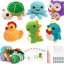 6PCS Crochet Kit for Beginners, 2026 Knitting Kit with Step-by-Step Video Tutorials, Beginner Crochet Kit for Adults (Purple)