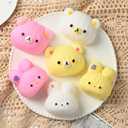 2 x 3Pcs Handmade Taba Squishy Soft Cookie Toys Stress Relief fufu Squishy Pink Cookie Dessert Fidget Kawaii Mochi Sensory Toys (3Pcs Rabbit)