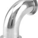QWORK 1-1/2" Tube OD Sanitary Ferrule Elbow 90 Degree Pipe Fitting - Pack of 4