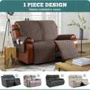 Ruaozz Waterproof Recliner Sofa Covers, 1-Piece Couch Covers for Reclining Couches Reclining Couch Cover Washable Furniture Protector with Elastic Straps Pocket for Kids Pets (Brown, XL 2 Seater)