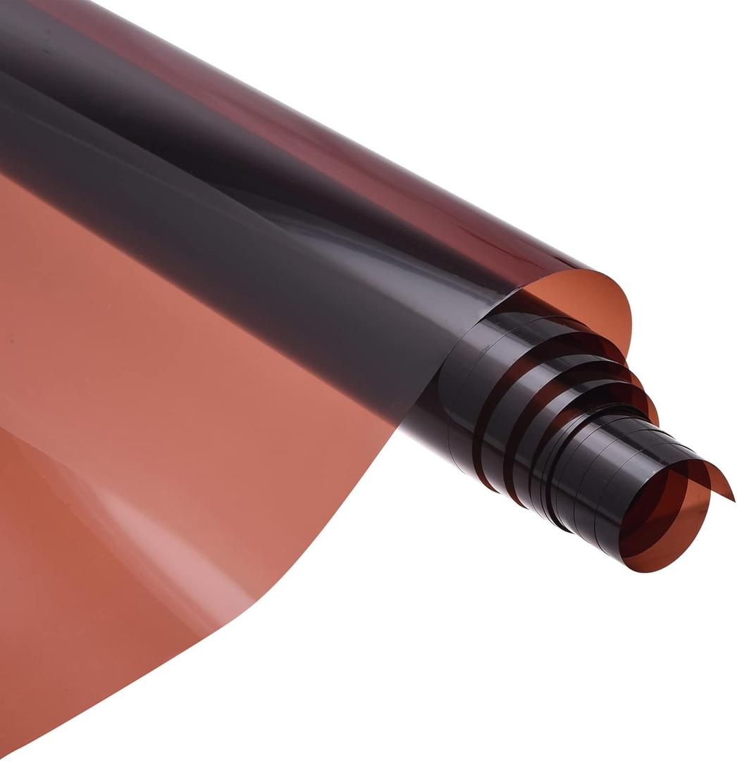 MECCANIXITY Window Film, Glass Sun Blocking, Heat Control Self Adhesive Brown Window Tint, 6.6x1.97ft for Home Office