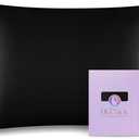 OLESILK 100% Mulberry Silk Toddler Pillowcase for Hair and Skin, Both Sides 19 Momme Pure Natural Silk Travel Pillow Cases with Hidden Zipper, 13"x 18", Black