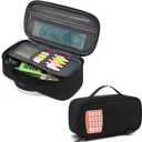 XQXA Large Capacity Pencil Case Multi-Slot Pencil Pouch Durable Pencil Box Portable Makeup Bag with Handle for Office (BLACK)