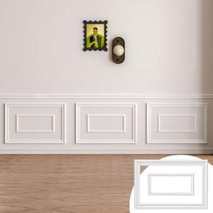 Ar3d 3-Frame Peel and Stick Wall Molding Trim Kit, Polystyrene Molding Wall Trim for Accent Wall, 30" x20" Self Adhesive Wainscoting Panels, Pre-Cut Wall Molding for Home Decor, Inner 9"x19" and Outer 20"x30"