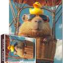 Sunglasses Animal Capybara Jigsaw Puzzles for Adults 1000 Pieces, Sky Hot Air Balloon Art Puzzles for Challenging Family Activity Games Colorful DIY Crafts Puzzle for Home Decoration Gifts
