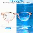 Ultrasonic Jewelry Cleaner, 48KHz Professional Ultrasonic Cleaner Machine for Jewelry, Eyeglasses, Rings, Watch Strap, Dentures- Dual Cleaning Modes, 304 Stainless Steel Tank