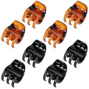 8Pcs Hair Clips for Women and Girls,Medium Size Hair Claws Hair Jaw Clip for Thick Hair & Thin Hair,1.3Inch No-Slip Jaw Clips, black,brown