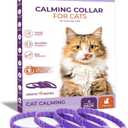 Calming Collar for Cats: Pheromone-Infused Behavior Support, Long-Lasting 30-Day Effect, Adjustable & Waterproof, 4-Pack (X Purple)