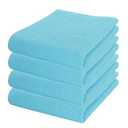 PurpleEssencs Waffle Weave Kitchen Towel, 100% Cotton - 15 x 25 Inches, with Hanging Loop Ultra Soft Absorbent Quick Drying Dish Cloth, Tea and Hand Towels for Kitchen, 4 - Pack - Aqua Blue