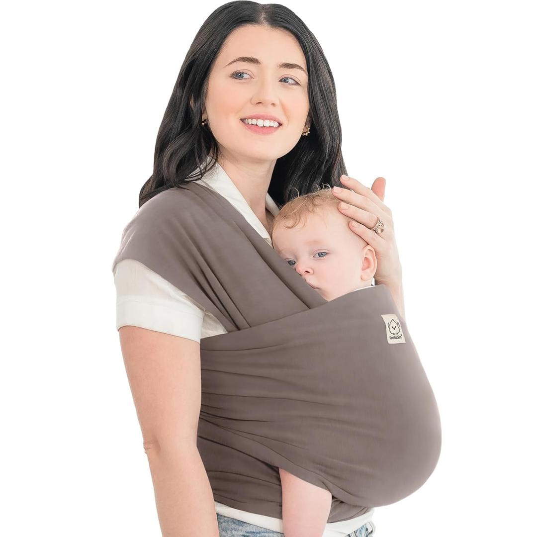 KeaBabies Baby Wrap Carrier - All in 1 Original Baby Carrier Newborn to Toddler Sling, Easy to Wear, Hands Free Bonding, Lightweight, Breathable Infant Wraps (Copper Gray) (One Size (Pack of 1), Copper Gray)